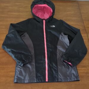 The North Face Girls pink and grey / black DryVent Hooded Jacket size XL